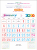 Click to zoom P272 English Calendar 15x20" 6 Sheeter monthly wall calendar printing 2026