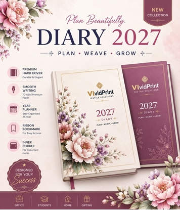Special Diary Printing A4 with company name, logo and product printing in multi colour