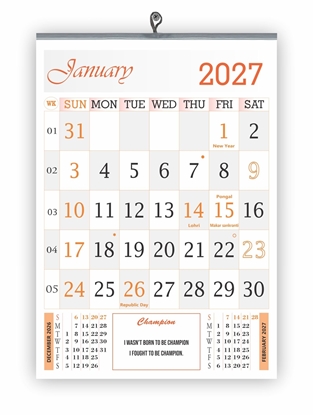 VP805 English 14x20" 12 sheets monthly wall calendar 2027