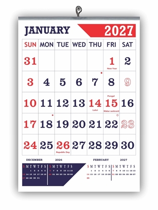  VP807 English 14x20" 12 sheets monthly wall calendar 2027