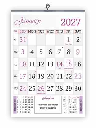  VP905 English 14x20" 12 sheets monthly wall calendar 2027