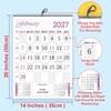 Click to zoom  Size Explanation 12 sheets monthly wall calendar 2027