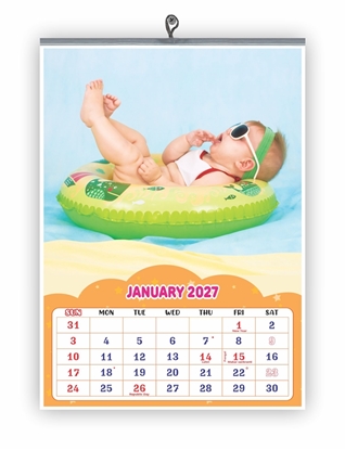 VP851 - Baby  English 14x20" 12 sheets monthly wall calendar 2027