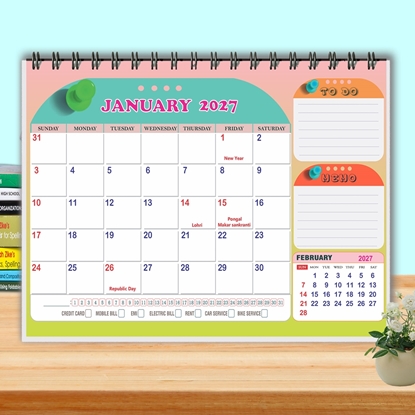 T5064 - Elegant Button Desk Planner 2027