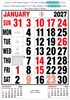 Click to zoom 6304 English Calendar 17x27" 6 Sheeter English monthly wall calendar printing 2027