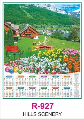 R927 Hills Scenery Single sheet Calendar 2027 Printing